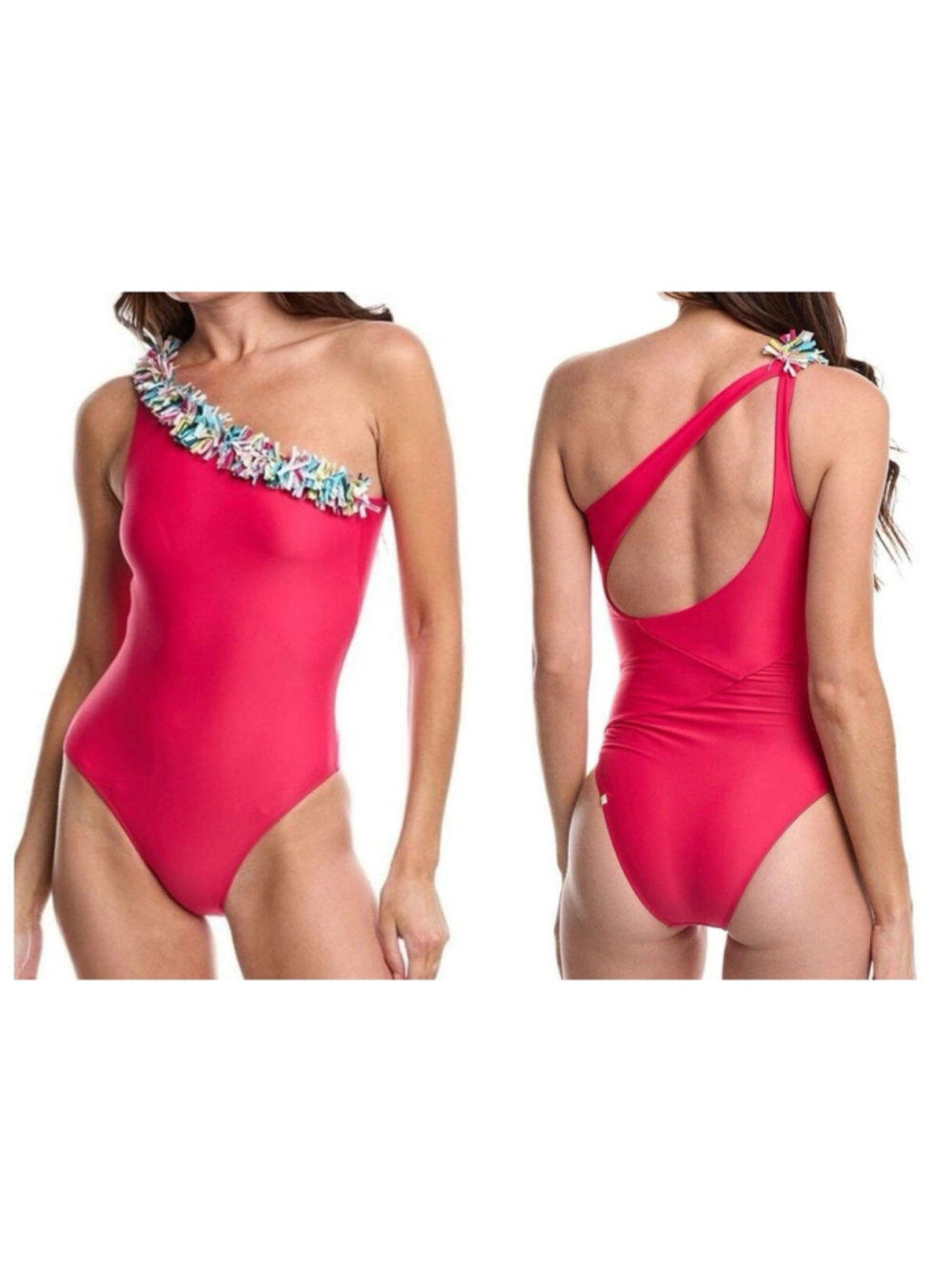 Summersalt The Confetti Sidestroke One Piece Swimsuit Size 5 Dragon Fruit Pink